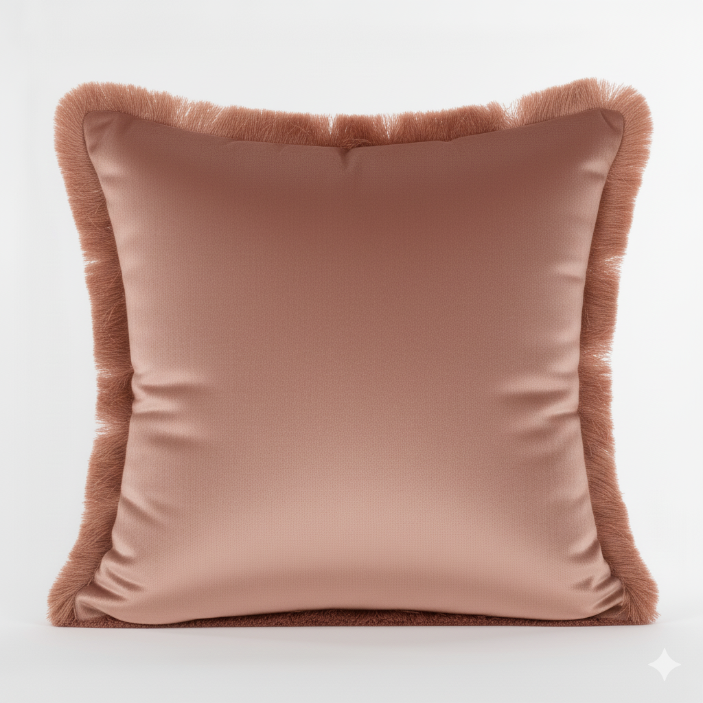 Cuscino Arredo en Velluto con Frange 45x45 cm