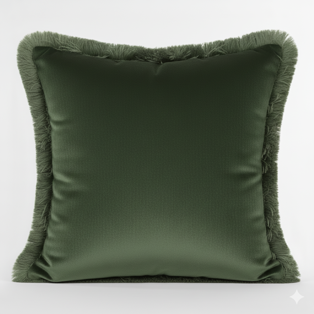 Cuscino Arredo en Velluto con Frange 45x45 cm