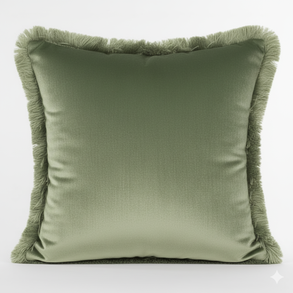 Cuscino Arredo en Velluto con Frange 45x45 cm