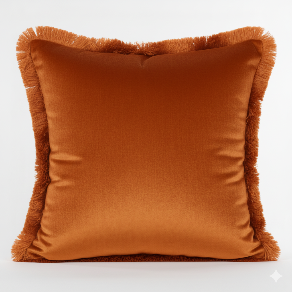 Cuscino Arredo en Velluto con Frange 45x45 cm