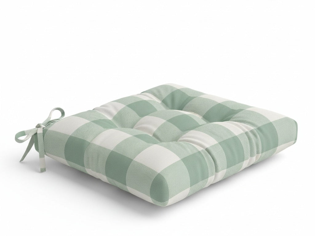 Cuscino Sedia CAMPAGNOLA en Cotone Rustico a Quadri - Trapuntato Made in Italy