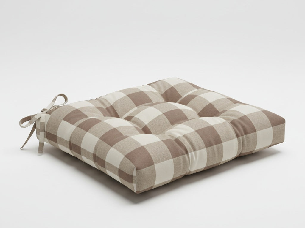 Cuscino Sedia CAMPAGNOLA en Cotone Rustico a Quadri - Trapuntato Made in Italy