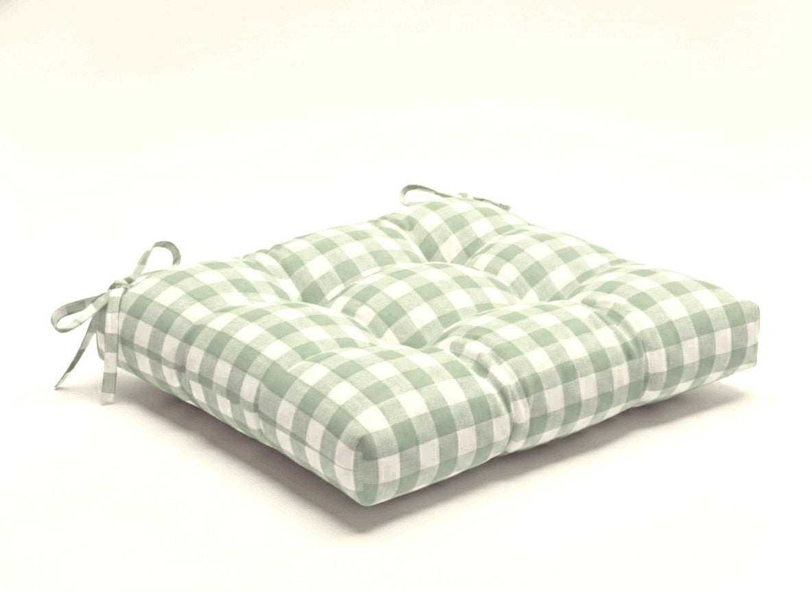 Cuscino Sedia CAMPAGNOLA in Cotone a Quadri Piccoli - Trapuntato Made in Italy