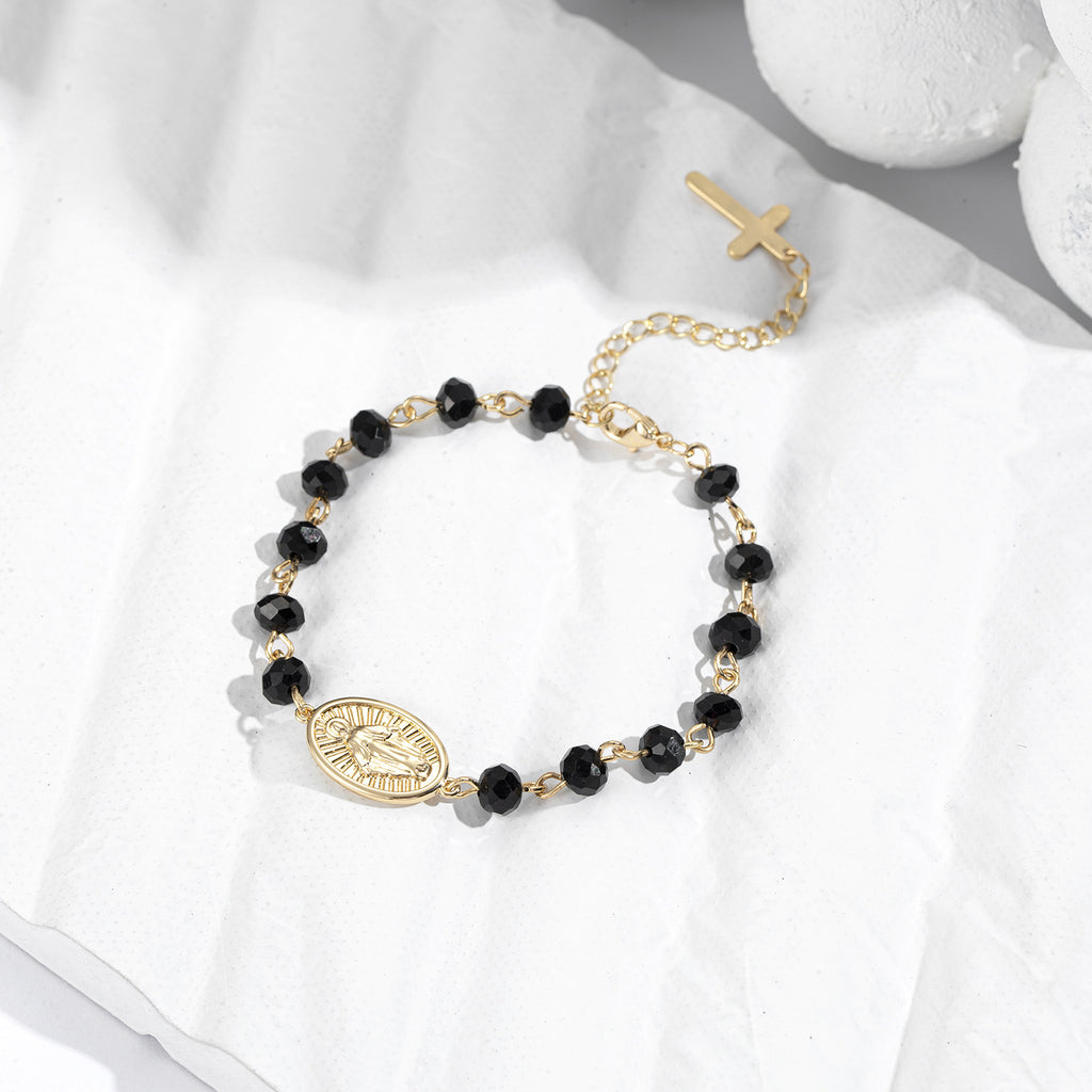 Perlenarmband Ovale Medaille Kristall Ostern