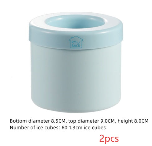 Stampo per secchiello del ghiaccio portatile 2 in 1 con coperchio, salvaspazio, per creare cubetti di ghiaccio, per cucina, feste e bar.   