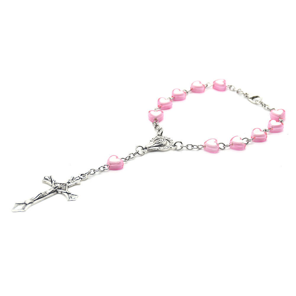 Cross Baptism Beads Rosary Bracelet Bracelet