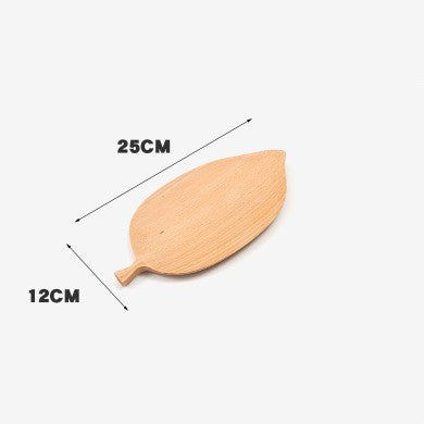 Handmade Wooden Dim Sum Snack Fruit Leaf Creative Solid Wood Tray