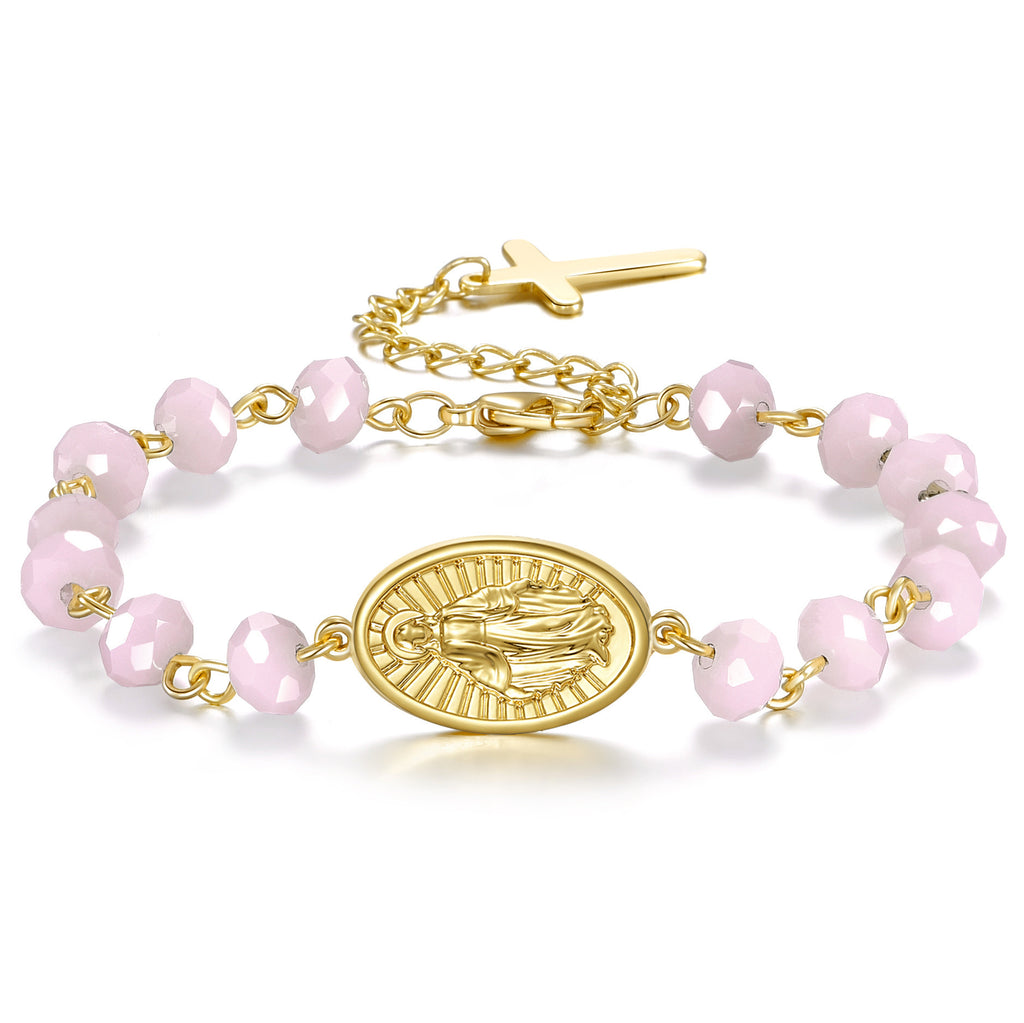 Perlenarmband Ovale Medaille Kristall Ostern