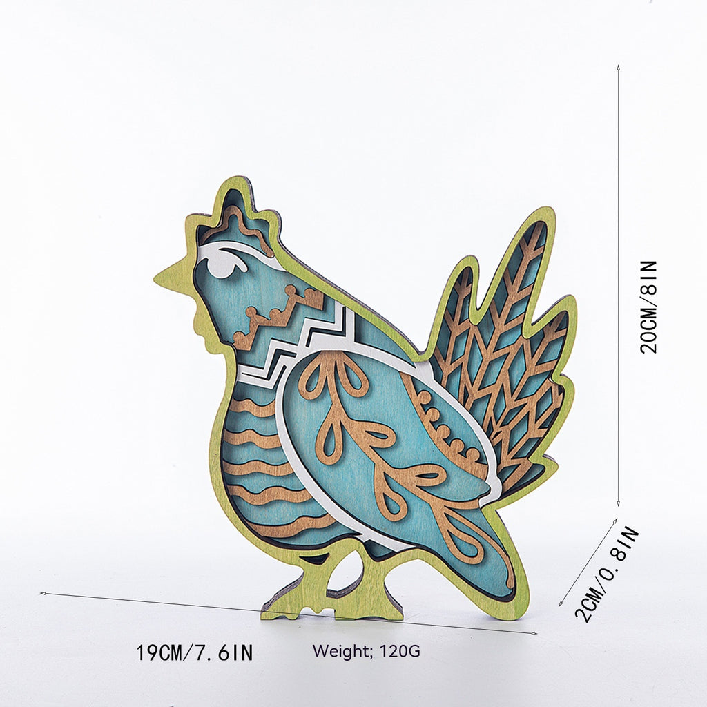 Conejo de Pascua de madera con decoración LED