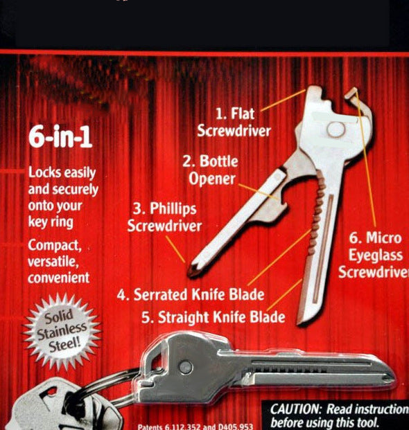 Portachiavi multiuso, apriscatole tascabile, cacciavite per utensili