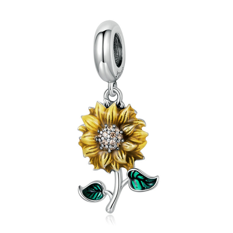 Sunflower S925 Silver Bracelet Pendant
