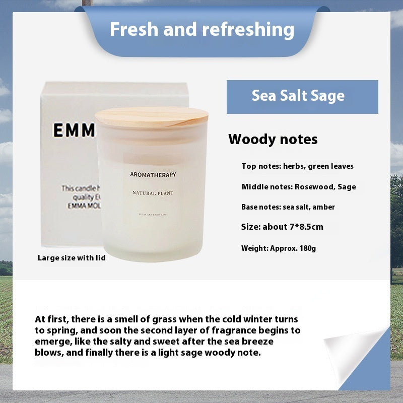 Scented Candles FIne Glass Jar Sealed With Wooden Lid