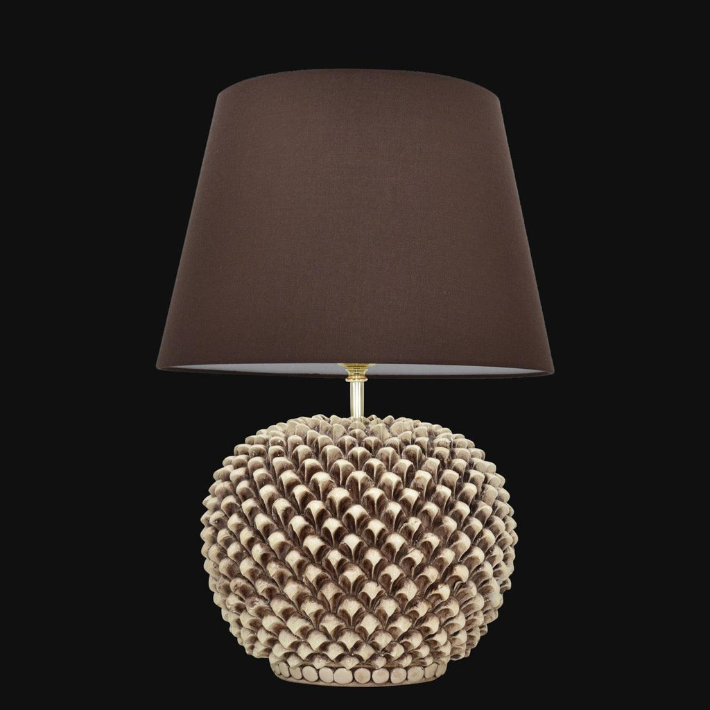 Lume palla a pigna in ceramica diverse misure, Decoro in Madreperla Antichizzato