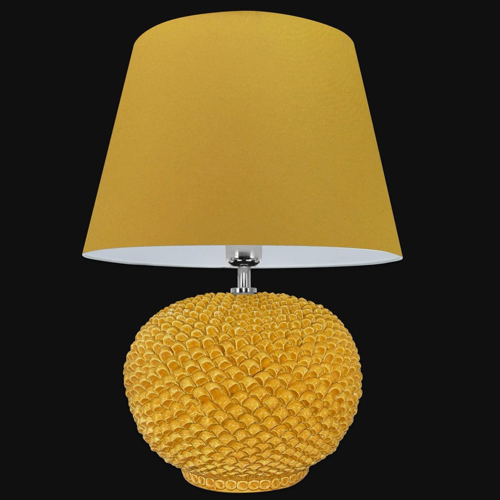 Lume palla a pigna in ceramica in diverse misure decoro Senape