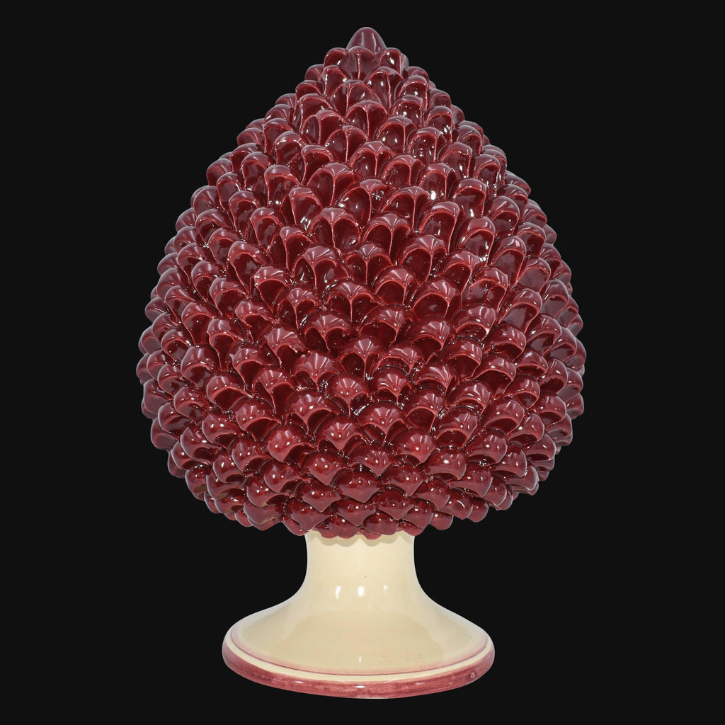 Pigna artigianale di Caltagirone modellata a mano altezza 15/40 mono bordeaux