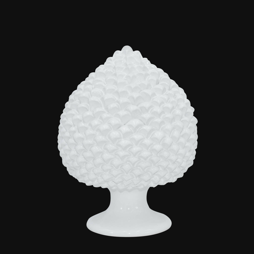 Pigna artigianale di Caltagirone modellata a mano altezza 15/40 linea bianca