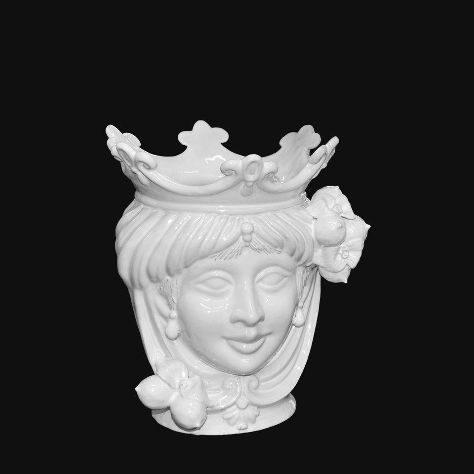 Testa h 25 limoni linea bianca femmina - Teste di moro moderne Sofia Ceramiche