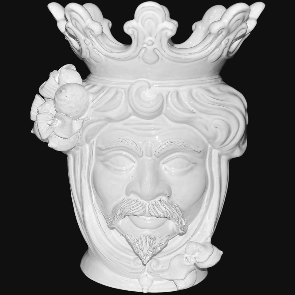 Testa h 40 limoni linea bianca maschio - Teste di moro moderne Sofia Ceramiche