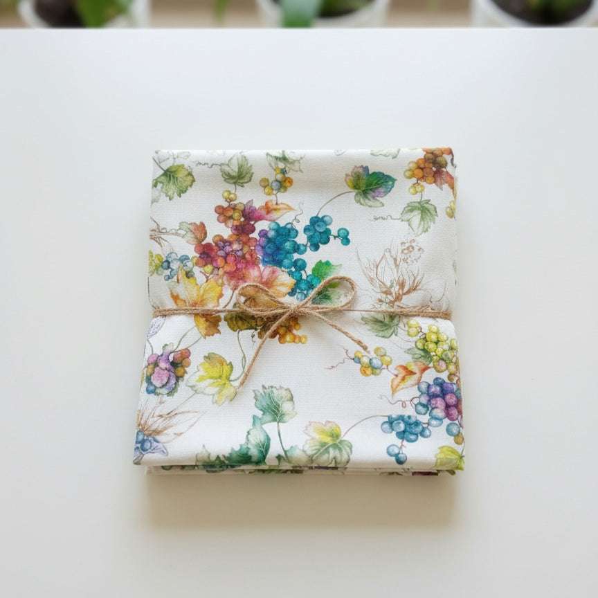 Tovaglia in Puro Lino con Stampa Digitale Botanica | Eleganza Mediterranea | 150x190 / 150x250cm