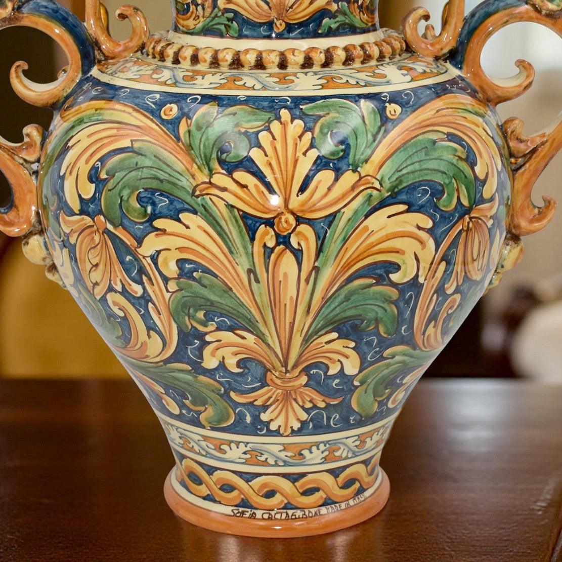 Vaso Anfora H 40 Ornato Calatino - Ceramiche di Caltagirone Sofia